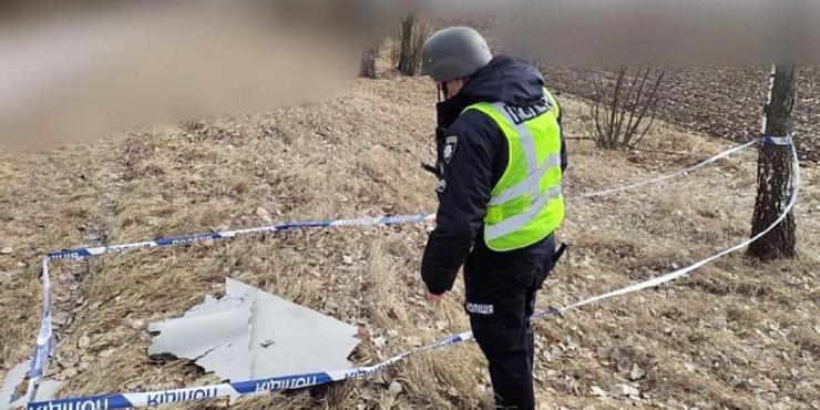 На Київщині виявили уламки збитого іранського дрона: в поліції показали фото