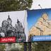 У Грузії використали плакати зруйнованих українських міст для агітаційних банерів