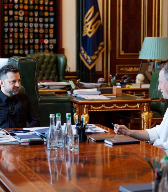 Президент України Володимир Зеленський і новий заступник керівника Офісу президента України Олексій Соболев