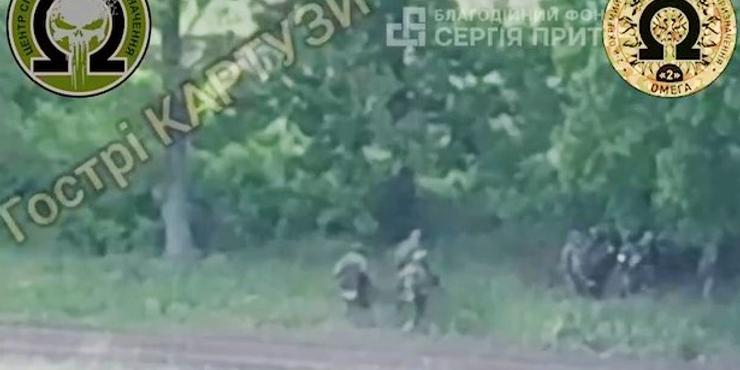 Нацгвардійці показали, як всього одним ударом FPV-дрона знищили штурмову групу росіян на Харківщині