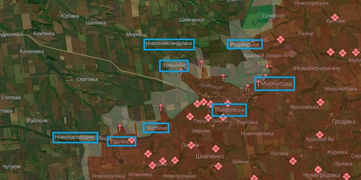 Росіяни намагаються оточити Мирноград, бо прорвати позиції ЗСУ напряму їм не вдається: що відомо