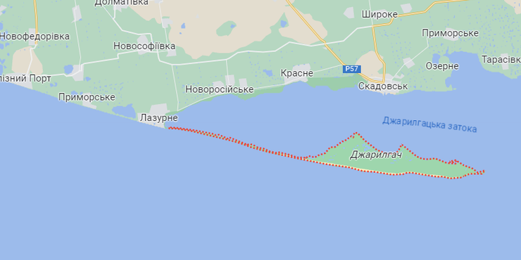 Окупанти насипали переправу до острова Джарилгач на Херсонщині